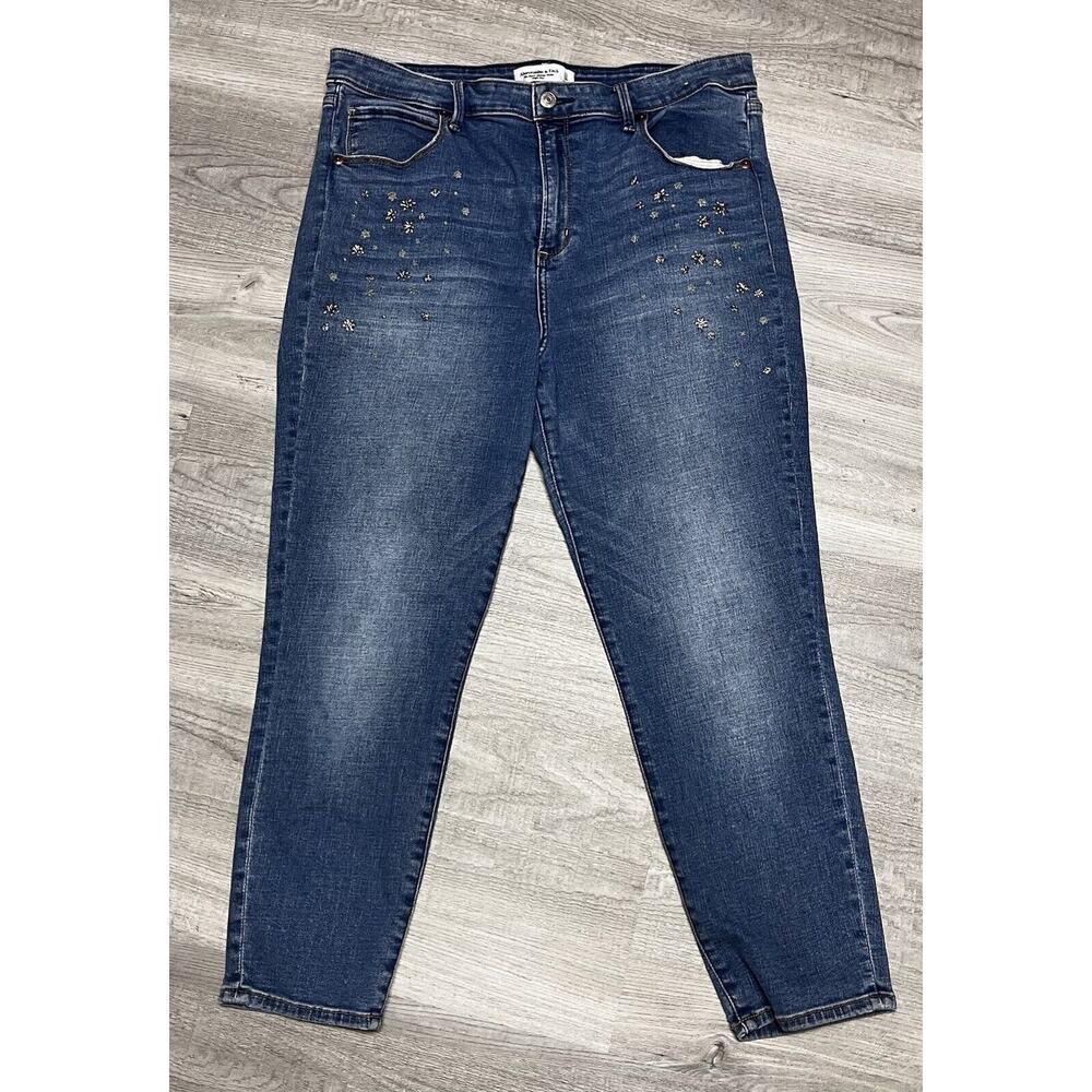 Abercrombie & Fitch Womens Jeans Sz 33/16 Super Skinny Star Embroidery